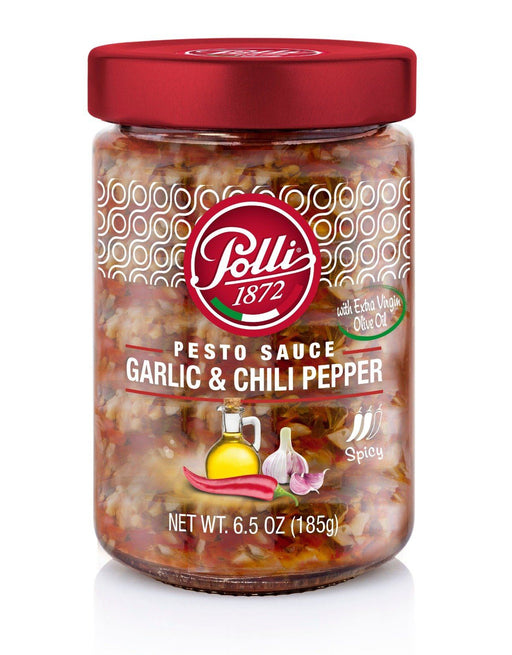 Garlic and Chili Pepper Pesto Sauce by Polli - 6.7 oz Antipasto & Bites SOGNOTOSCANO 