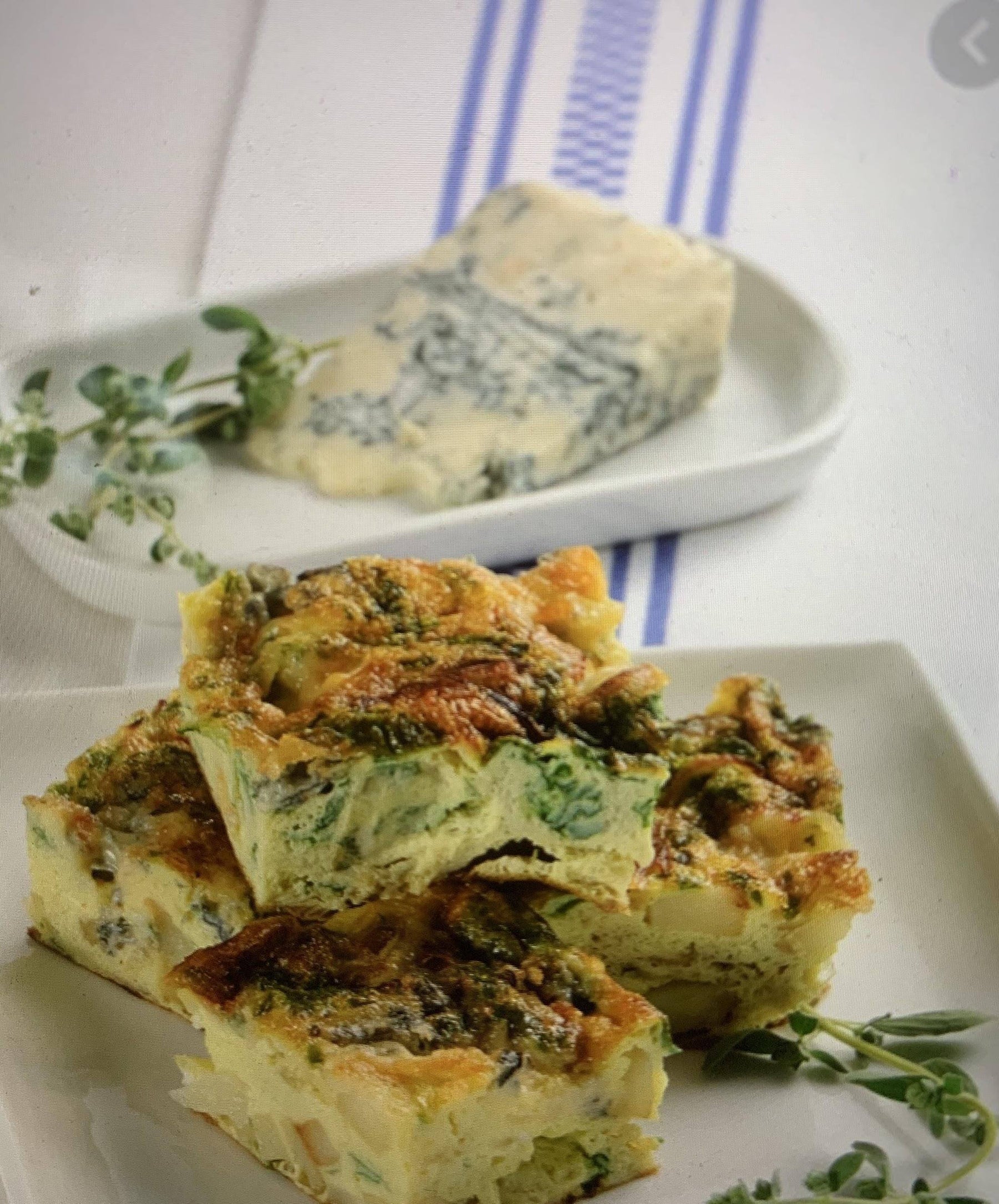Frittata with Broccoli Rabe, Gorgonzola and Guanciale