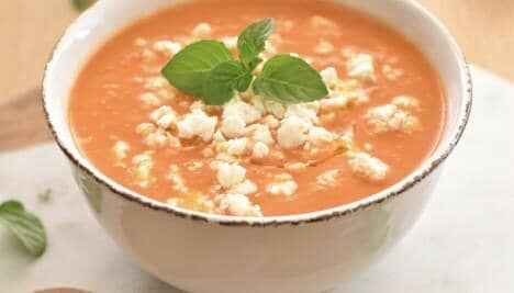 Gazpacho with Feta and Cucumber