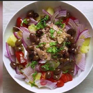 Italian Farro Salad and Pantesca Salad with Tuna