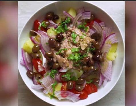 Italian Farro Salad and Pantesca Salad with Tuna