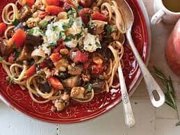 Linguine with Eggplant and Mozzarella