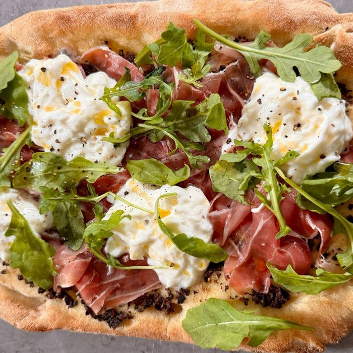 Pinsa Romana with Prosciutto di Parma and Truffle Sauce