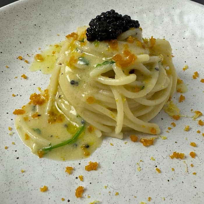 Spaghetti alla Chitarra with Lemon, Bottarga and Caviar