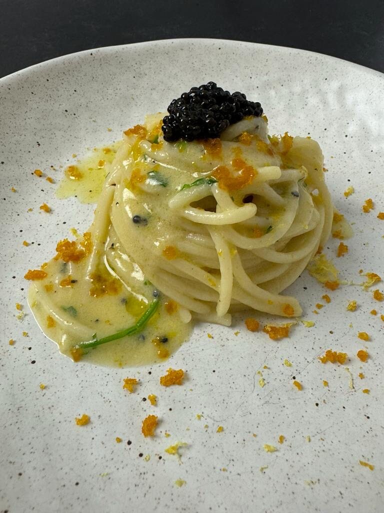 Spaghetti alla Chitarra with Lemon, Bottarga and Caviar