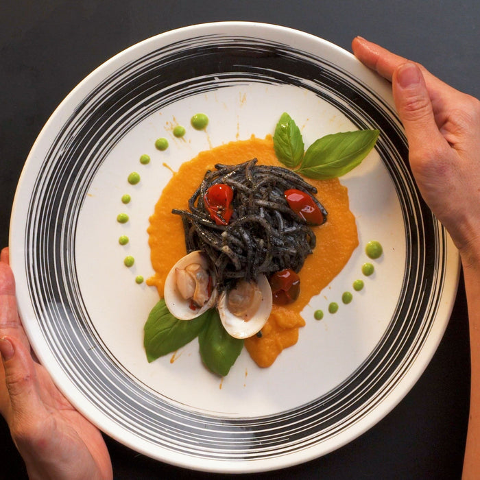 🦑 Squid Ink Spaghetti with Clams & Cherry Tomatoes 🦑