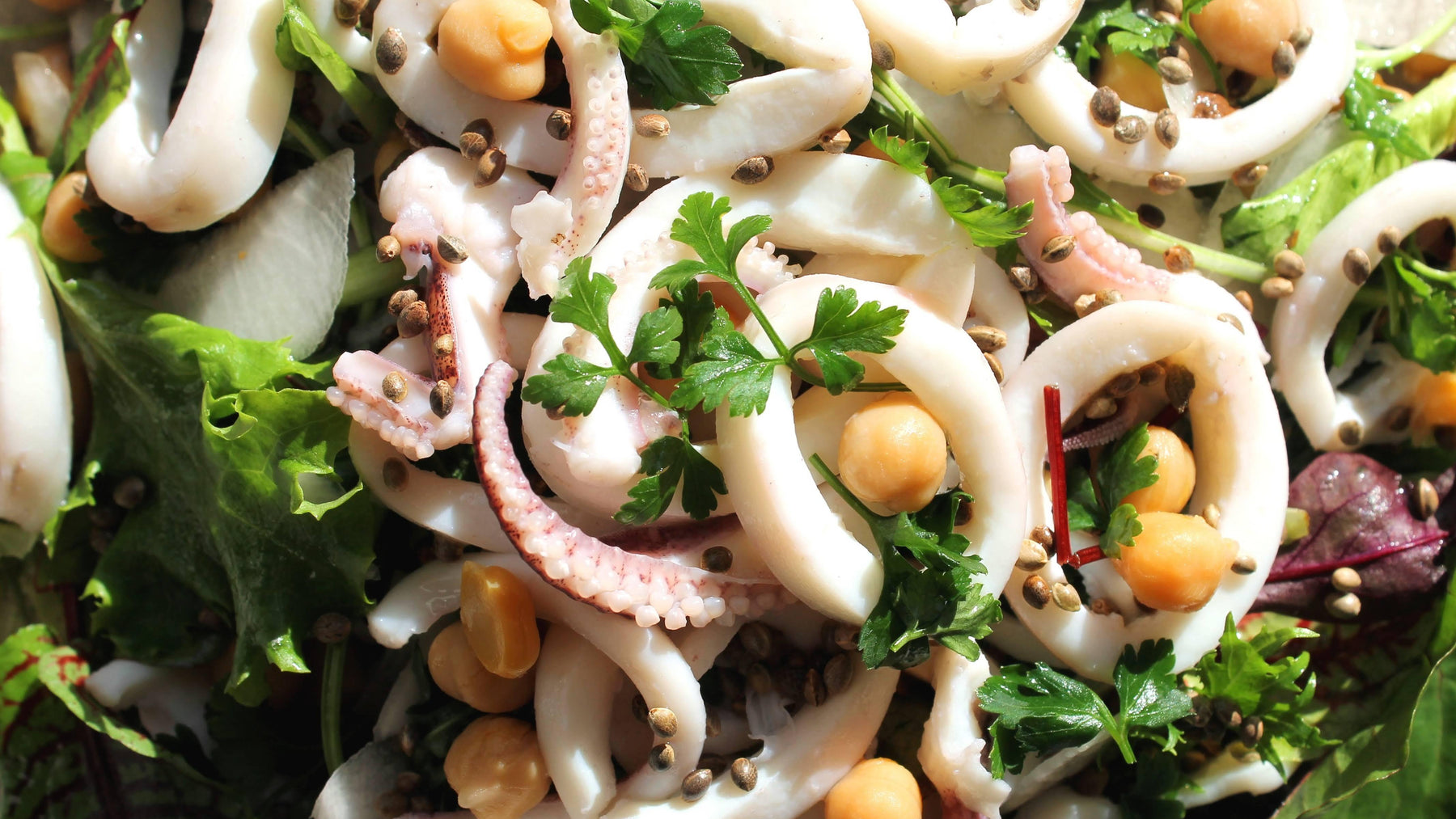 Squid Salad with Chickpeas and Celery