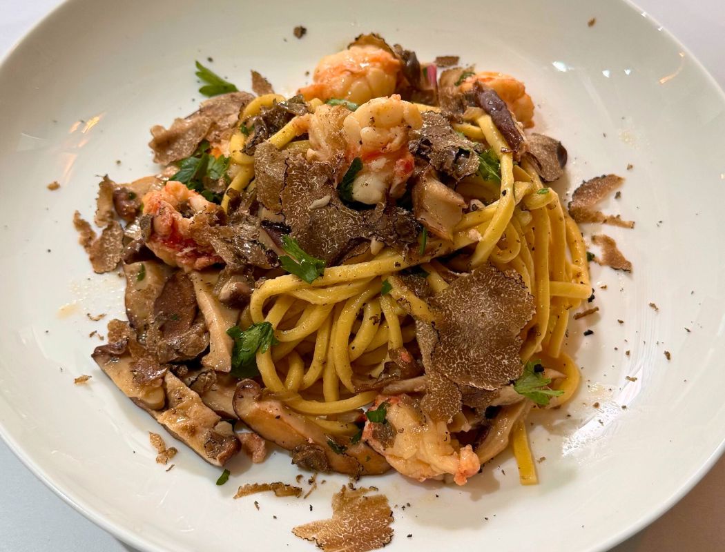 Tonnarelli with Lobster, Shiitake Mushrooms & Fresh Black Truffle