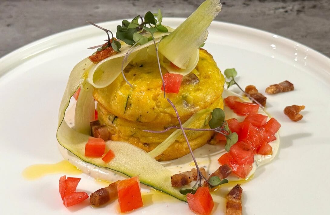 Zucchini & Buffalo Ricotta Flan