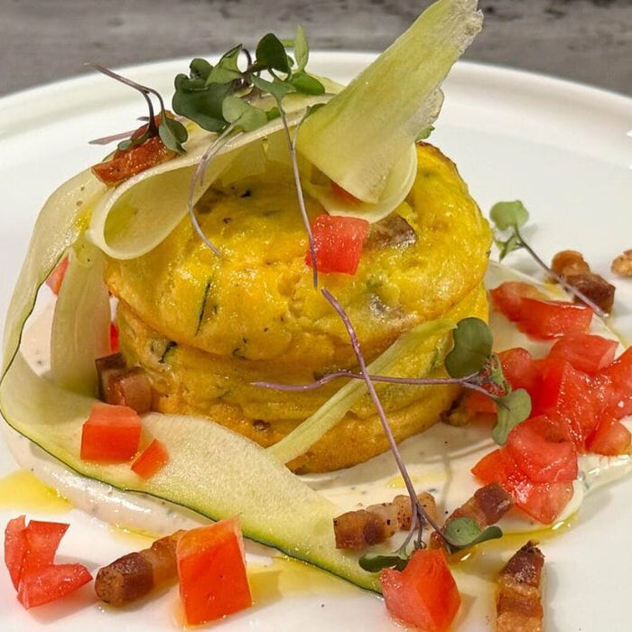 Zucchini & Buffalo Ricotta Flan