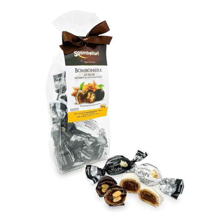 Bomboniere di Fichi Mix (Assorted Chocolate Covered Fig) bag Crakers & Sweetes Sogno Toscano 