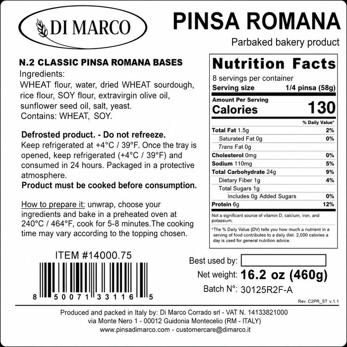 Pinsa Romana - 2 Pack Pasta, Grains & Beans SOGNOTOSCANO 
