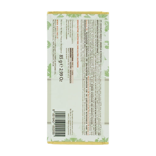 White Chocolate Bar with Pistachio- Goslino Crakers & Sweetes Sogno Toscano 