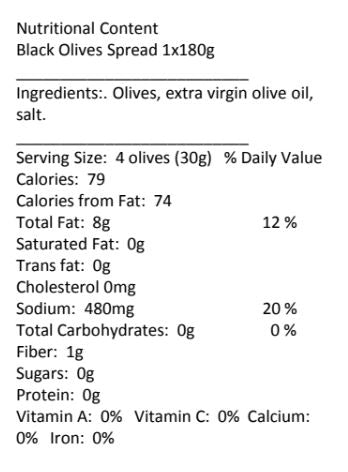 Black Olive Spread - 180gr Jar Antipasto & Bites SOGNOTOSCANO 
