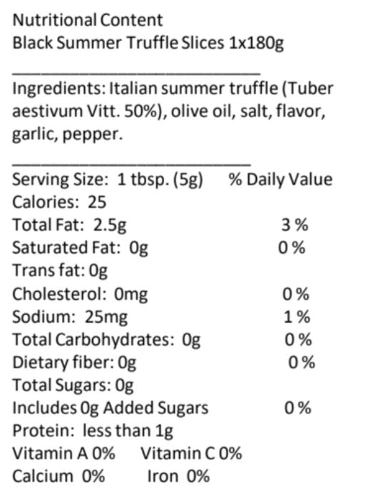 Black Summer Truffle Slices - 180gr Jar Truffle Specialities SOGNOTOSCANO 
