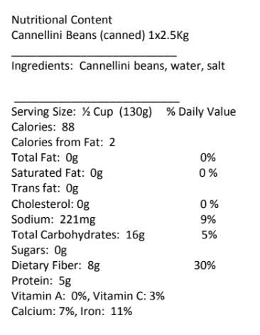 Cannellini Beans - 2.5kg Can Pasta, Grains & Beans SOGNOTOSCANO 
