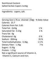 Capers in Salt - 1Kg (2.2lbs) Jar Antipasto & Bites SOGNOTOSCANO 