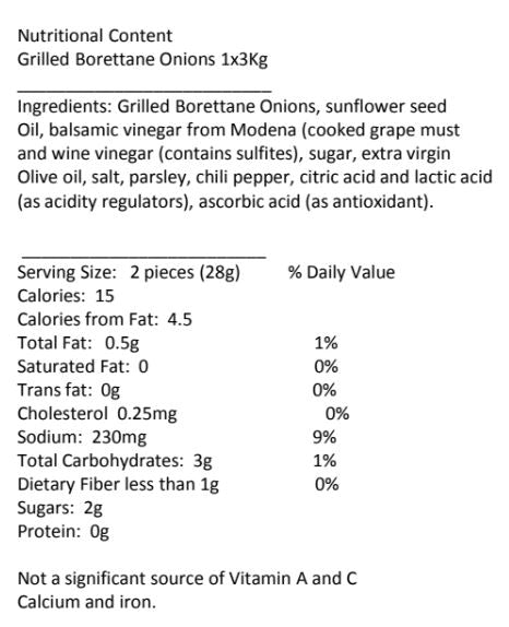 Grilled Borettane Onions - 3kg (6.6lbs) Jar Antipasto & Bites SOGNOTOSCANO 
