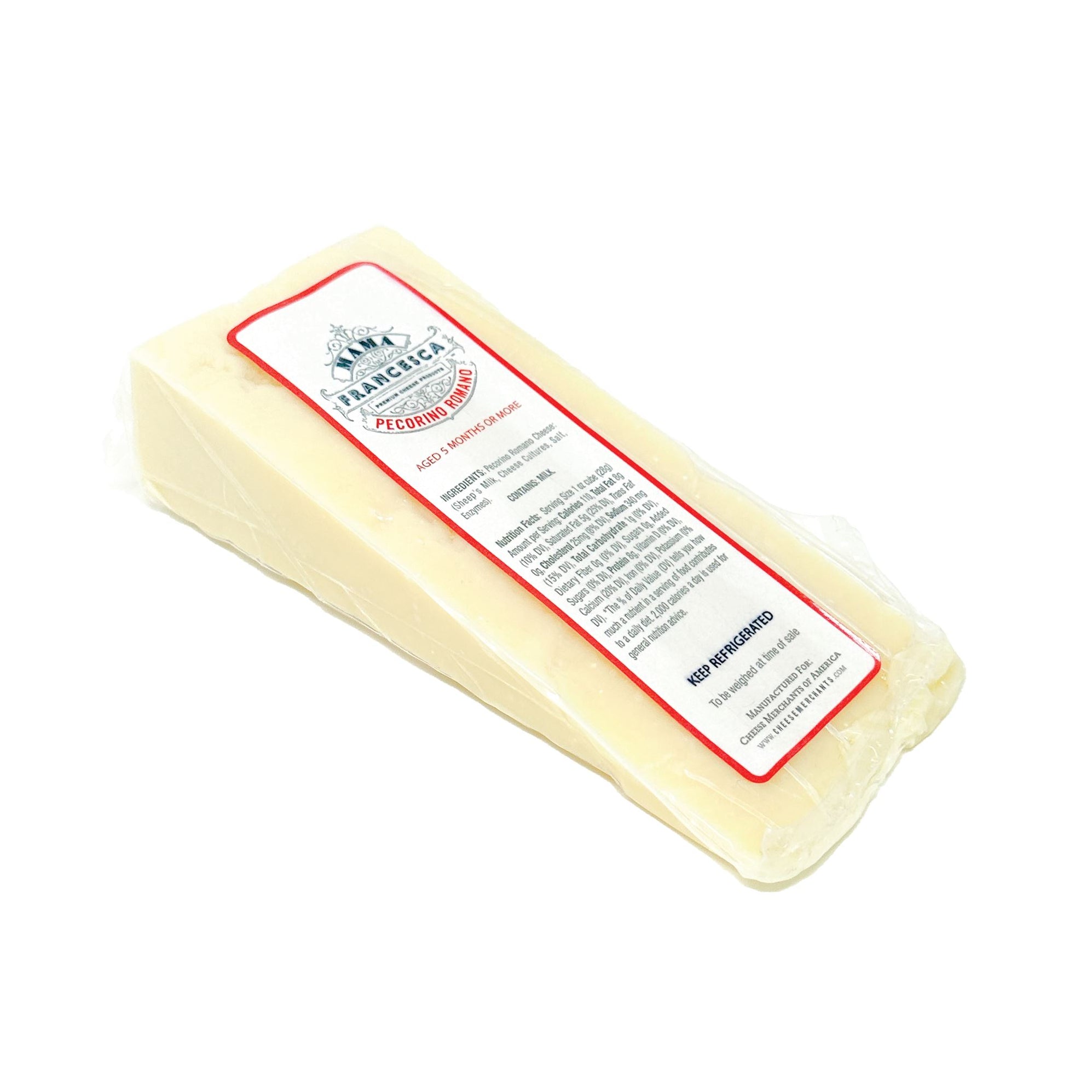 Mama Francesca Pecorino Romano wedge250g (8oz) Cow Cheese Sogno Toscano
