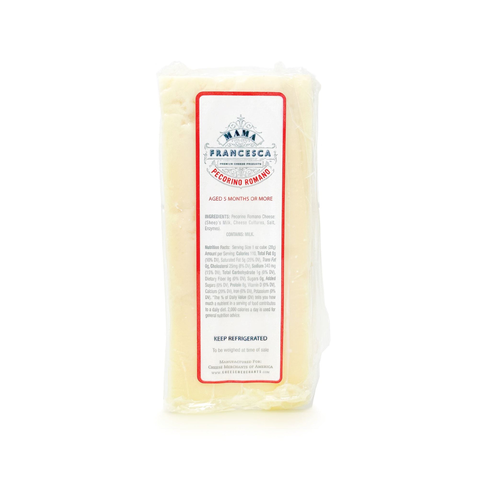Mama Francesca Pecorino Romano wedge250g (8oz) Cow Cheese Sogno Toscano
