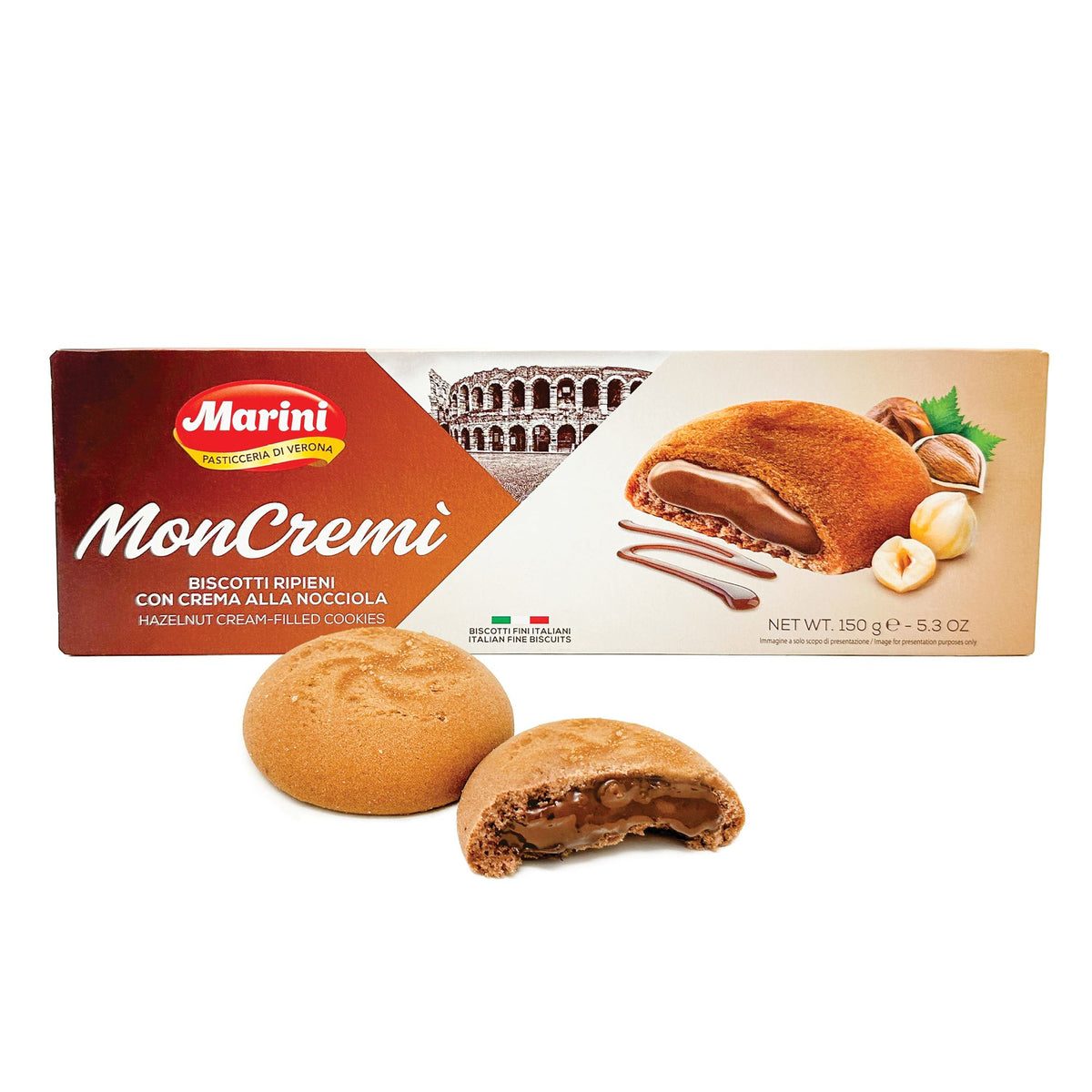sognando Noumitsu Cream 30g 3個セット Moncremi Hazelnut Cream-Filled Cookies- Marini — Sogno Toscano