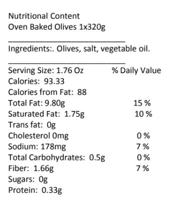 Oven Baked Black Olives - 320gr Jar Antipasto & Bites SOGNOTOSCANO 