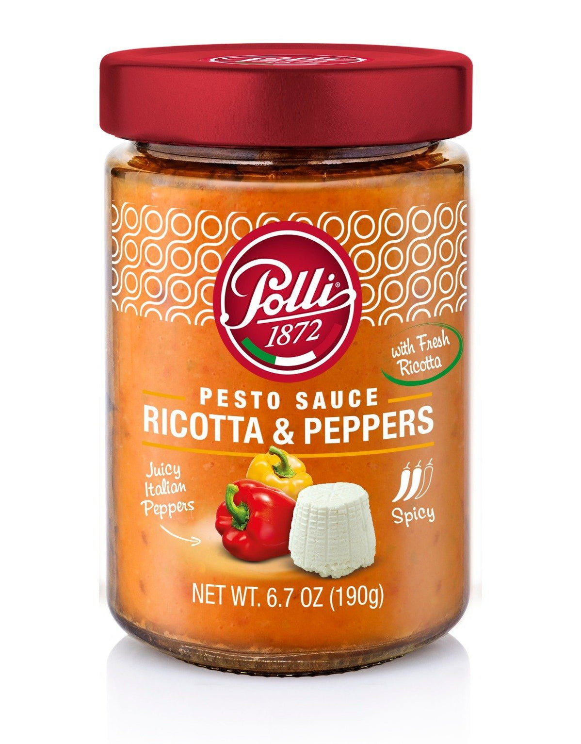 Pesto Sauce Ricotta Cheese & Peppers by Polli — 6.7 oz Sogno Toscano