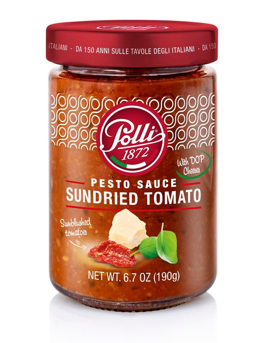 Pesto Sauce Sundried Tomato by Polli - 6.7 oz Antipasto & Bites SOGNOTOSCANO 