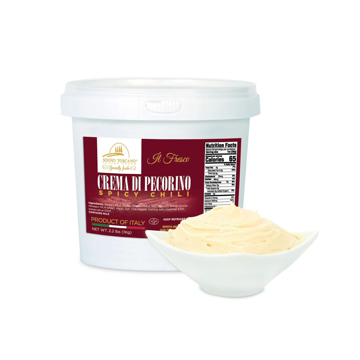 Buy Pecorino Cream Spicy Tub 1.5kg (3.3lbs) Online Sheep & Goat